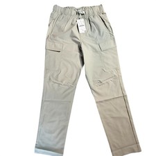 Crewcuts Performance Boys Beige Elastic Waist Cargo Pants Size 8 Lightweight