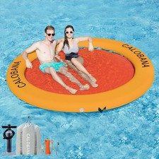 Water Hammock 8ft Heavy Duty Floating Ring Inflatable Orange CALOBANA Round Dock