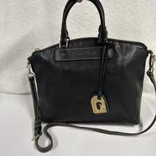 Borsa a tracolla vintage Dooney & Bourke fiorentina Vacchetta pelle nera usata in ottime condizioni