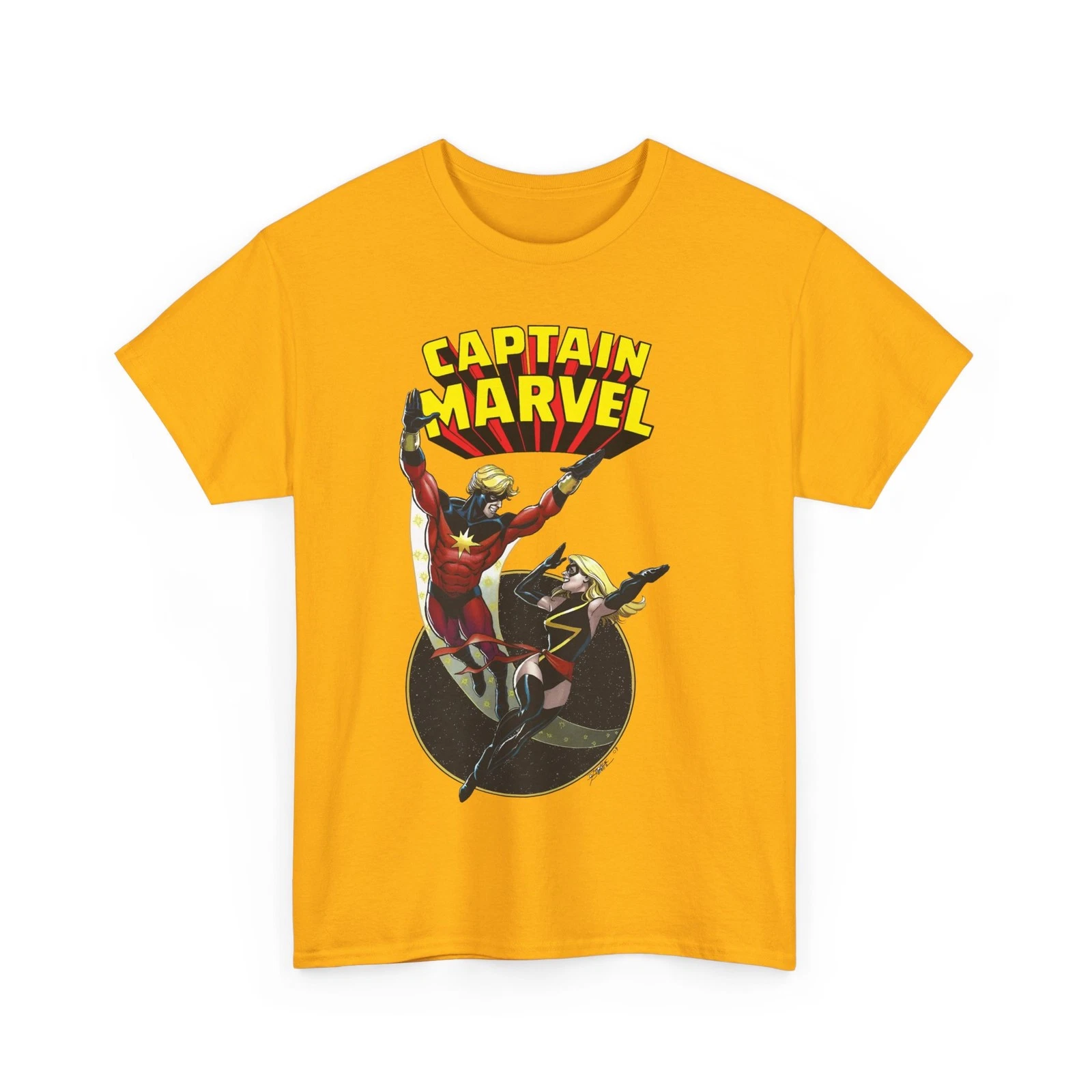 Captain Marvel T-Shirt - George Perez Art - Mar-Vell, Carol Danvers