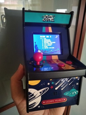 MINI ARCADE RETRO VIDEOSPIEL ARCADE ZONE SPACE VON LEGAMI mit und 8 Spielen! 