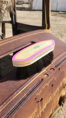 Rhinestoned blinged out bedazzled soft horse body brush for the equestrian 