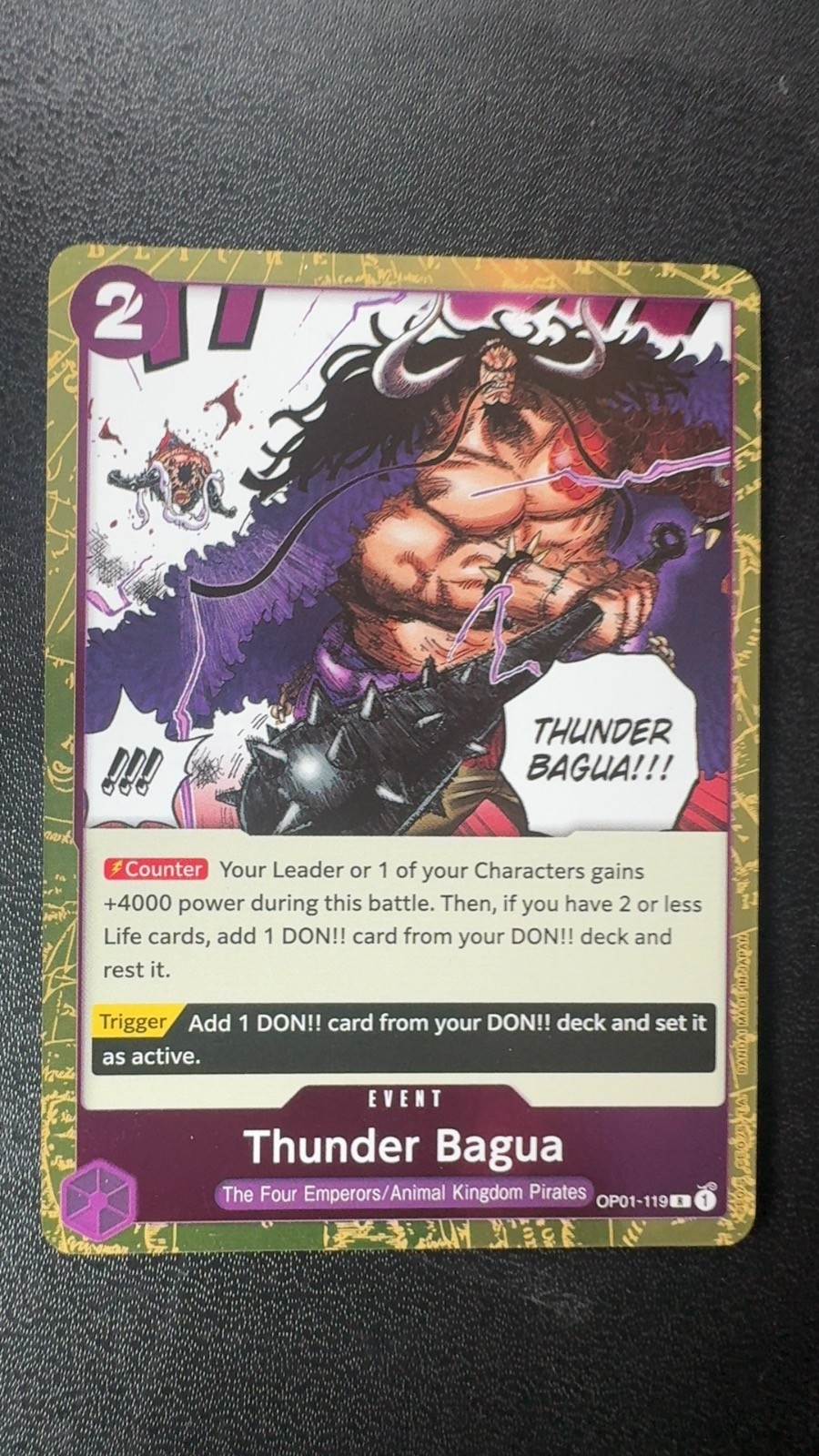 Thunder Bagua OP01-119 Rare Romance Dawn One Piece Foil Near Mint