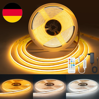 CCT COB LED Streifen, 5M Dimmbar LED Streifen Mit Fernbedienung Und Netzteil, 24