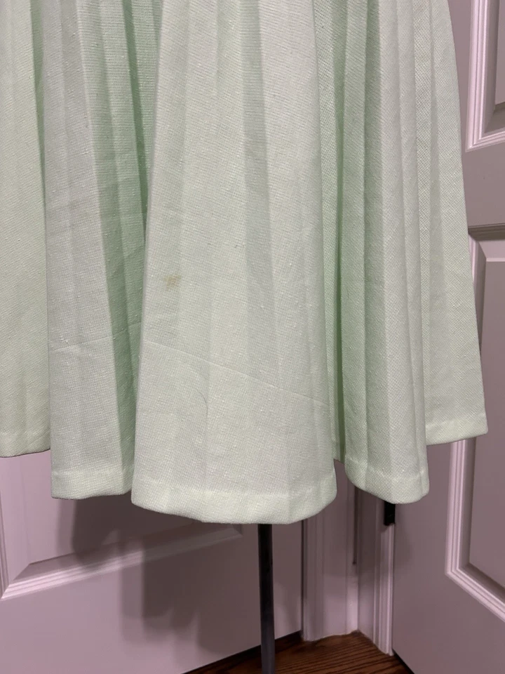 Vintage Dixie Deb Pleated Short Sleeve Dress Women’s 16 Mint Green - Image 3 of 4