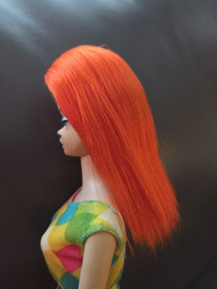 Peluca mágica Barbie Color Años 60 Vintage - Naranja - Rara Difícil de encontrar (Sin muñeca) ¡Preciosa! Foto 2 de 4