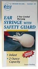 Cara Ear Syringe Infant Adult Safety Guard Latex Free Unique Design White 2oz
