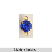 35ss Sapphire Faceted Glass Round Stone in 2 Loop Setting
