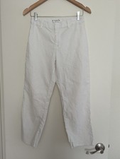 Frank Eileen white Kinsale flax blend raw hem pants size 4