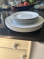 John Lewis Plate Set 4 Large 27cm 4 Medium Plates 19.5cm Dishwasher & Microwave