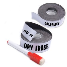  2-Pack 1 Inch x 25 Feet Magnetic Dry Erase Strips - Labels Roll...