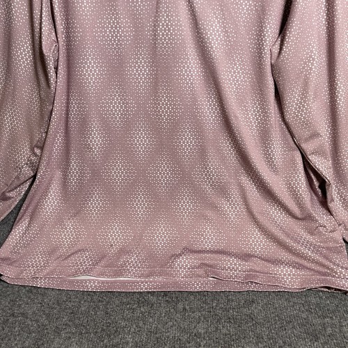 Coolibar Golf Polo Shirt Mens XL Mauve Geometric Erodym UPF50+ br Long Sleeve - Picture 3 of 14