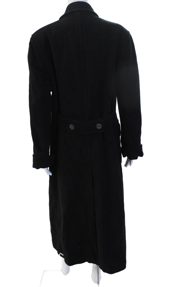 Sobretudo unissex Ralph Lauren Collection preto gola de lã botão tamanho 2 - Imagem 3 de 4