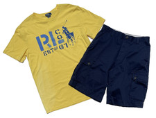 New With Tags Polo Ralph Lauren Boys sz 18-20 Tee Shirt Chino Shorts Set Lot