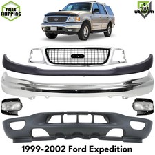 Front Bumper Face Bar Chrome Steel Grille Assembly For 99-2002 Ford Expedition Front Bumper Face Bar Chrome Steel Grille Assembly For 99-2002 Ford Expedition