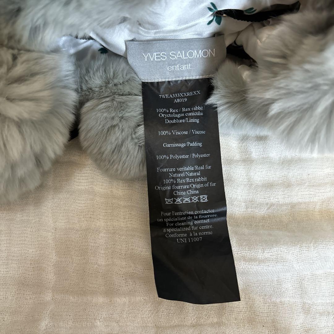 SAINT LAURENT Borsa a tracolla Yves Salomon vera pelliccia grigia Rex Coniglio 350 ml misura flacone