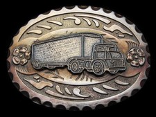 MG15152 VINTAGE 1970s  BIG RIG SEMI TRUCK  WESTERN  COWBOY BELT BUCKLE