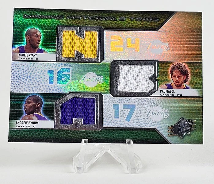 Upper Deck SPX Kobe Bryant 2008/Gasol/Bynum Winning Materials juego usado WMT-BGB Foto 3 de 4