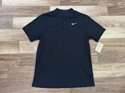 NEW WITH TAGS Nike Dri-Fit Golf Tennis Blade Polo Shirt Mens Black Medium | eBay