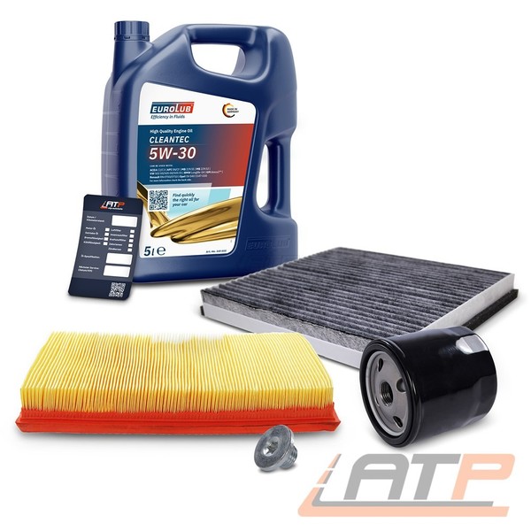 Inspektionspaket Filtersatz Set A+5L Eurolub 5W-30 FÜR Opel Meriva 1.6 1.8 03-10-image