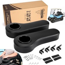 Golf Cart Rear Seat Kit Arm Rest Set with Cup Holder for Yamaha EZGO Black