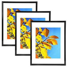 9x12 Picture Frame Black Set of 3, Display Pictures 9x12 Certificate Document...