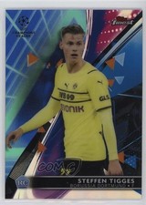 2021-22 Topps Finest UCL Blue/Aqua Vapor Wave Refractor 44/99 Steffen Tigges 2oe