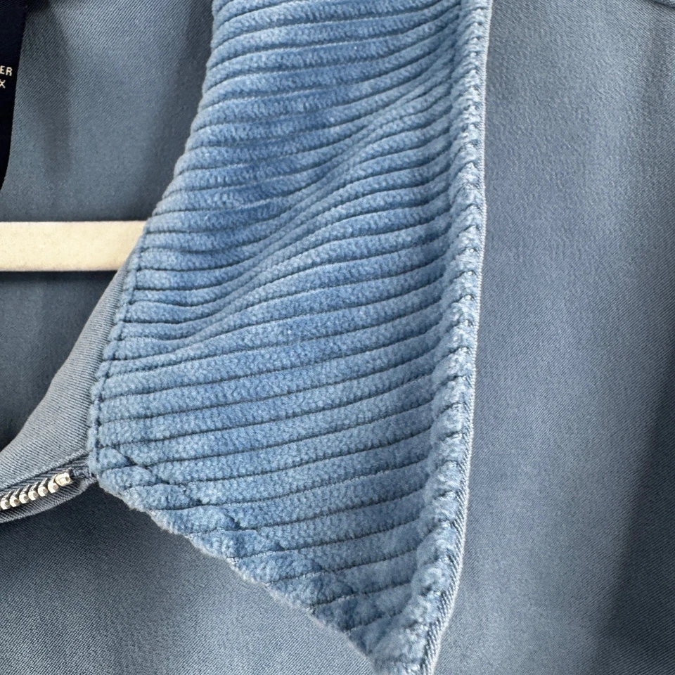 Chamarra vintage de los 90 Denim & Co con ribete de pana cremallera completa para mujer 1X azul tarea Foto 3 de 4