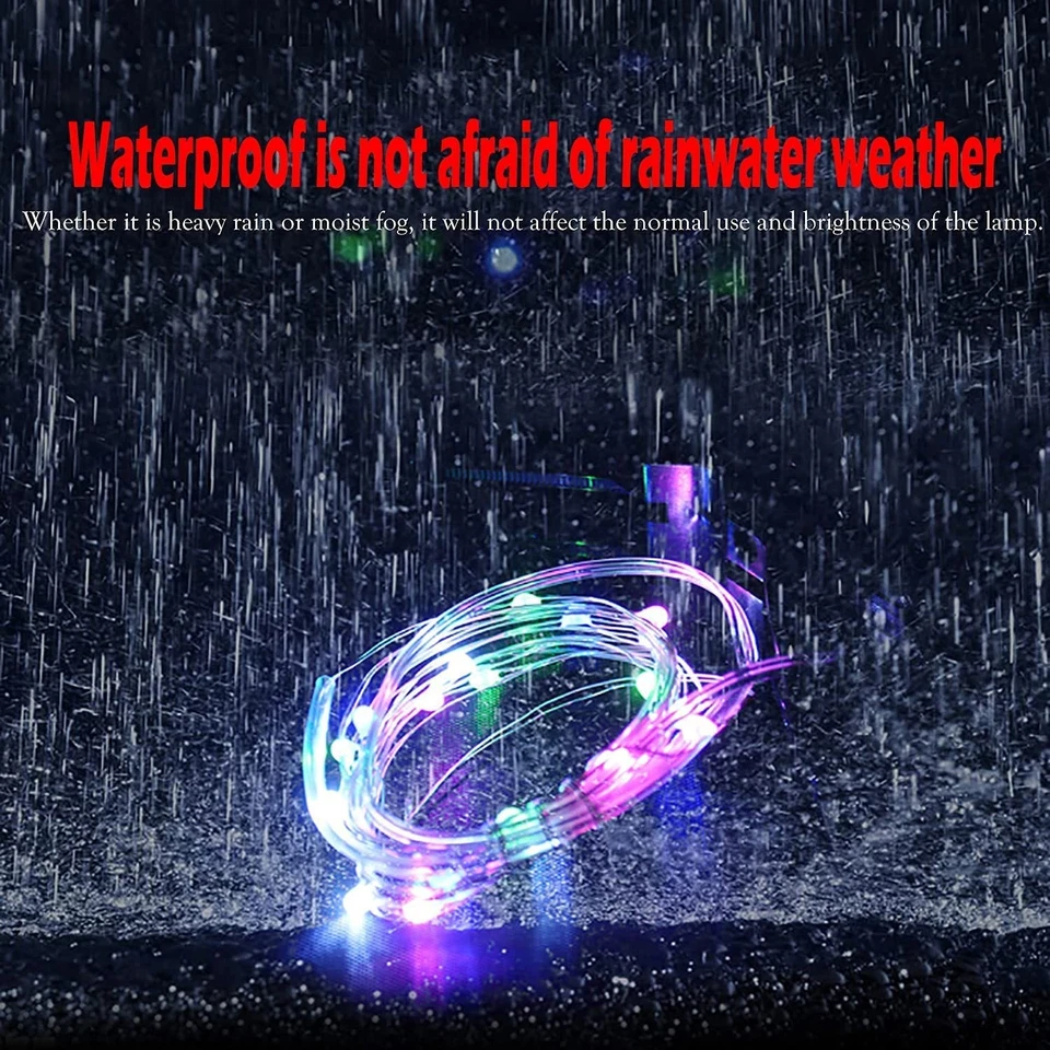 Paquete de 2 neumáticos LED luces de rueda de bicicleta impermeables radios de bicicleta tira de luz de neumático EE. UU. Foto 3 de 4