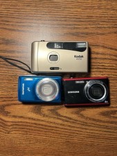 Lot of 3 Digital Cameras Samsung, Kodak  Olympus Un-Tested For Parts Repair