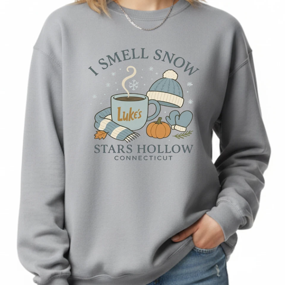 I Smell Snow Shirt, Gilmore Girls Christmas Sweatshirt, Cozy Winter Holiday Tee - Image 3 of 4