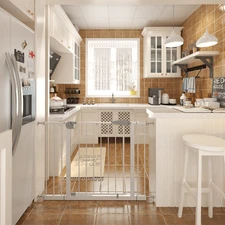 45.3" Wide Baby Safety Gate for Stairs, Dog Gate Indoor for Doorway No Drilling 