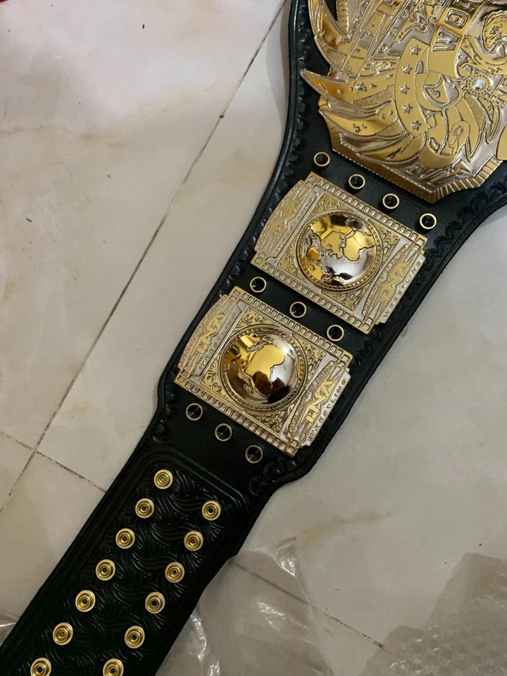 Cinturón de Campeonato TNA Midwest Peso Pesado - Doble Chapado - 4 mm de zinc - Cuero Real Foto 4 de 4