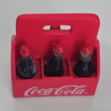 Coca-Cola Mini Bottle Carrier Refrigerator Magnet Red w/ 4 Mini Bottles