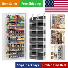 Over the Door Organizer 6 Tiers, Extra Large Behind Door Storage of 12 Compar...