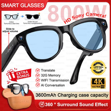 2026 AI Smart Glasses M02 Ultra 1080P HD Camera Chatgpt 3600Mah Charging Case Po
