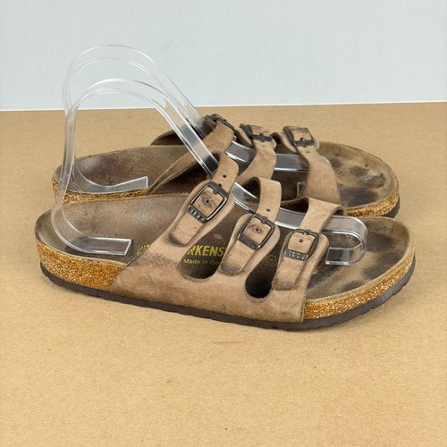 Sandales Birkenstock Florida en cuir trois lanières femmes 7 boucles réglables marron - Photo 3/10