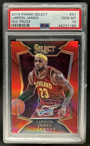 2014-15 Panini Select LeBron James Prizm Red #/149 Cavaliers PSA 10 GEM MINT