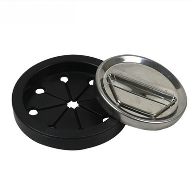 78mm Stainless Steel Sink Strainer Cover With Rubber  Black Kitchen Drain
