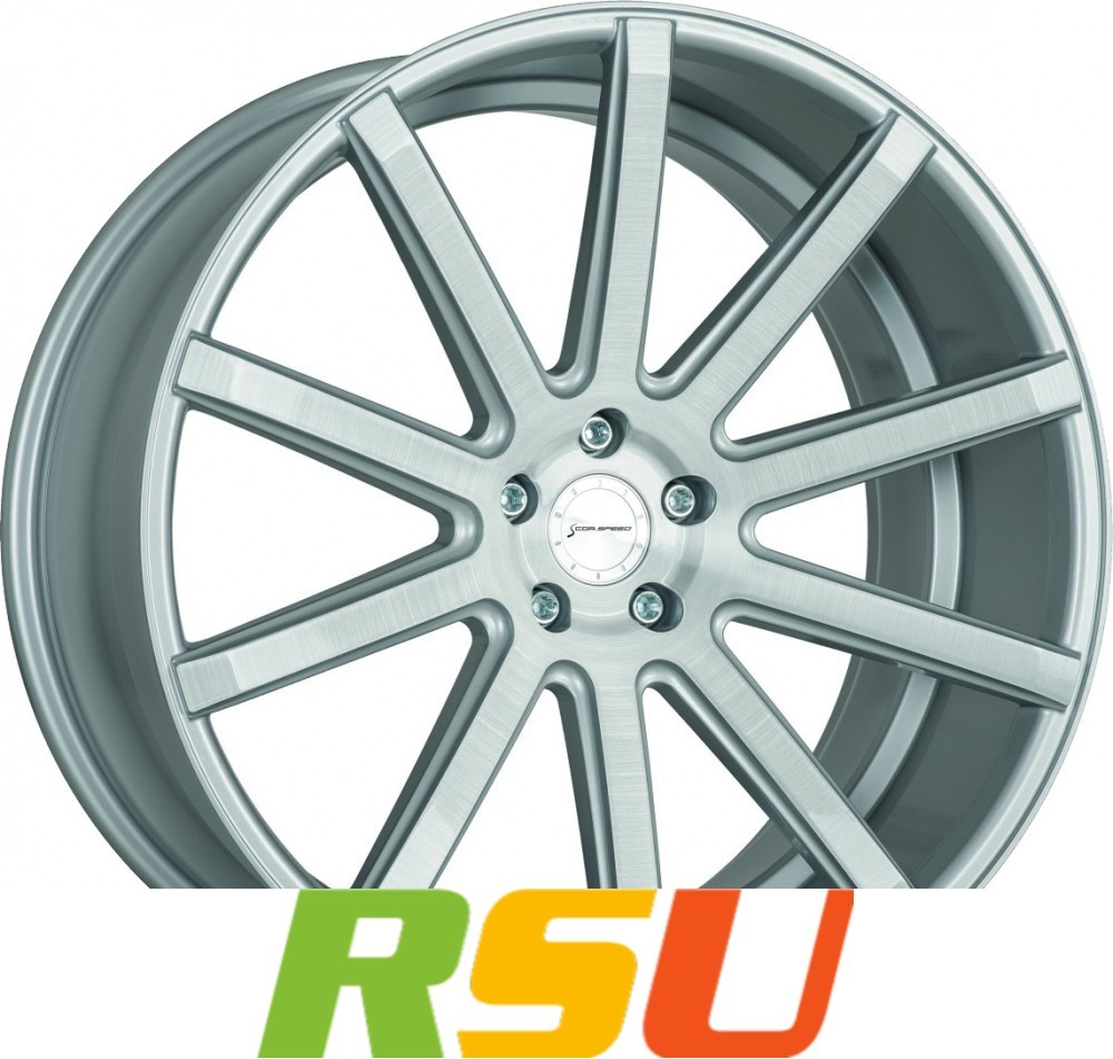 Corspeed Deville Silver-Brushed-Surface 8.5X19\ ET45 LK5 112 Ml 73.1 Alufelge..."-image