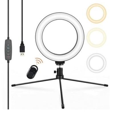 JEEMAX 6'' LED Ring Light Kit with Stand Dimmable 6000K For Makeup Phone Camera
