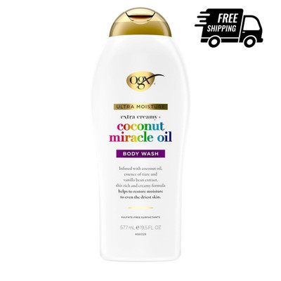 OGX Extra Creamy + Coconut Miracle Oil Ultra Moisture Body Wash, 19.5 Fl Oz