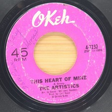 THE ARTISTICS - THIS HEART OF MINE / I'LL COME RUNNING - SOUL FUNK 45 OKEH *HEAR