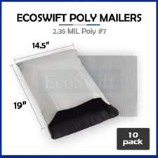10 14.5 x 18 ECOSWIFT WHITE POLY MAILERS SHIPPING ENVELOPES SELF SEALING BAGS