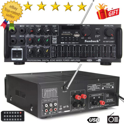 Sunbuck 2000W bluetooth Verstärker Vollverstärker HiFi Stereo Amplifier Digital