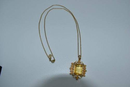 Ann Taylor Pendant Rhinestone Gold Tone Necklace Multicolor 32" - Picture 13 of 15