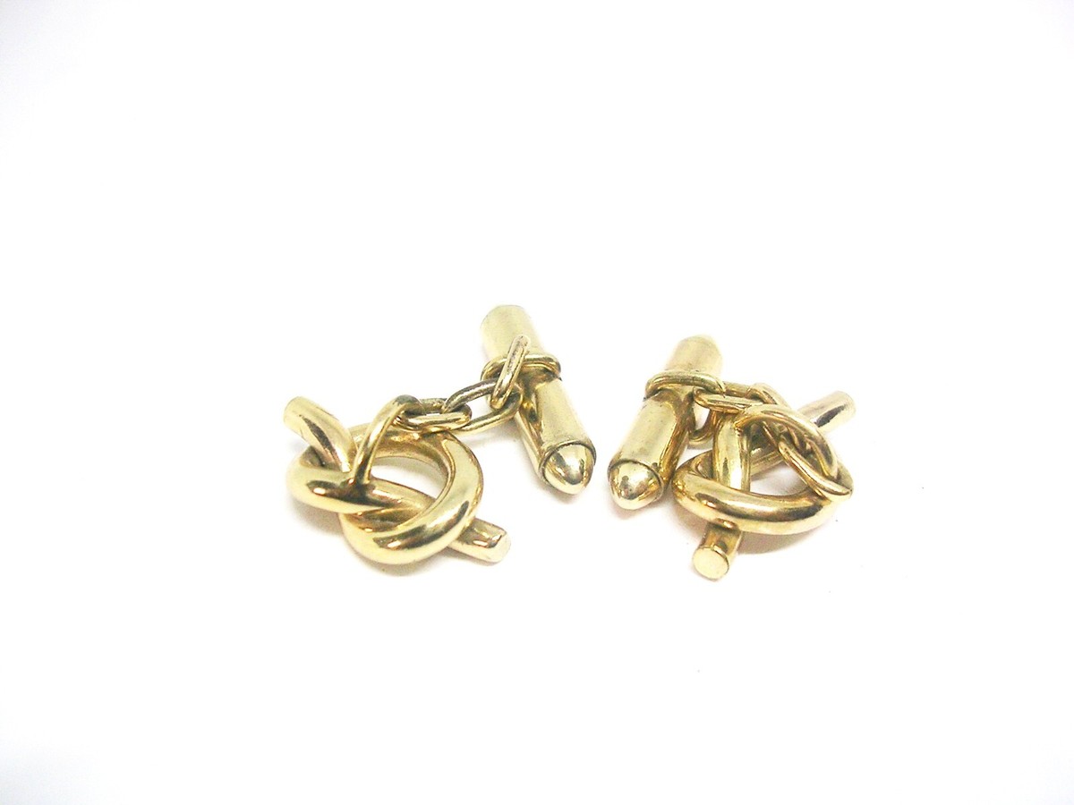 Knot Cufflinks chain link Bullet Back Men Wedding Jewelry Groom Gift Formal  Wear