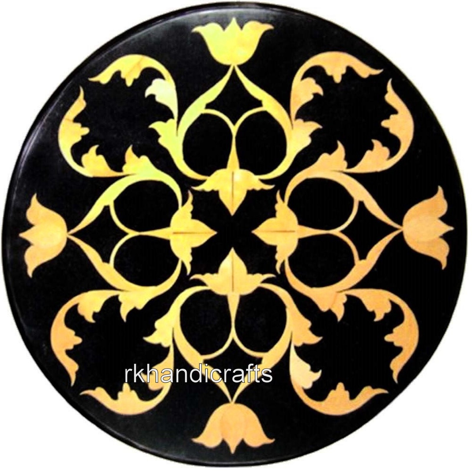 Modelo Único Incrustación Trabajo Café de Mesa Redondo Mármol Dibujo Room Lado