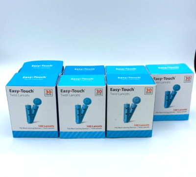 Easy Touch Twist Lancets Triple Bevel Cut Sterile Single Use 100ct (lot of 8)
