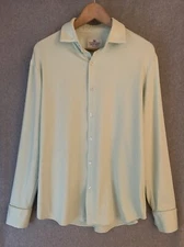 Mizzen + Main Mens Shirt Sz M Trim Fit Button Up High Stretch Mint Green